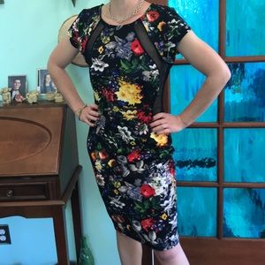 Mujer Moderna cutout print dress